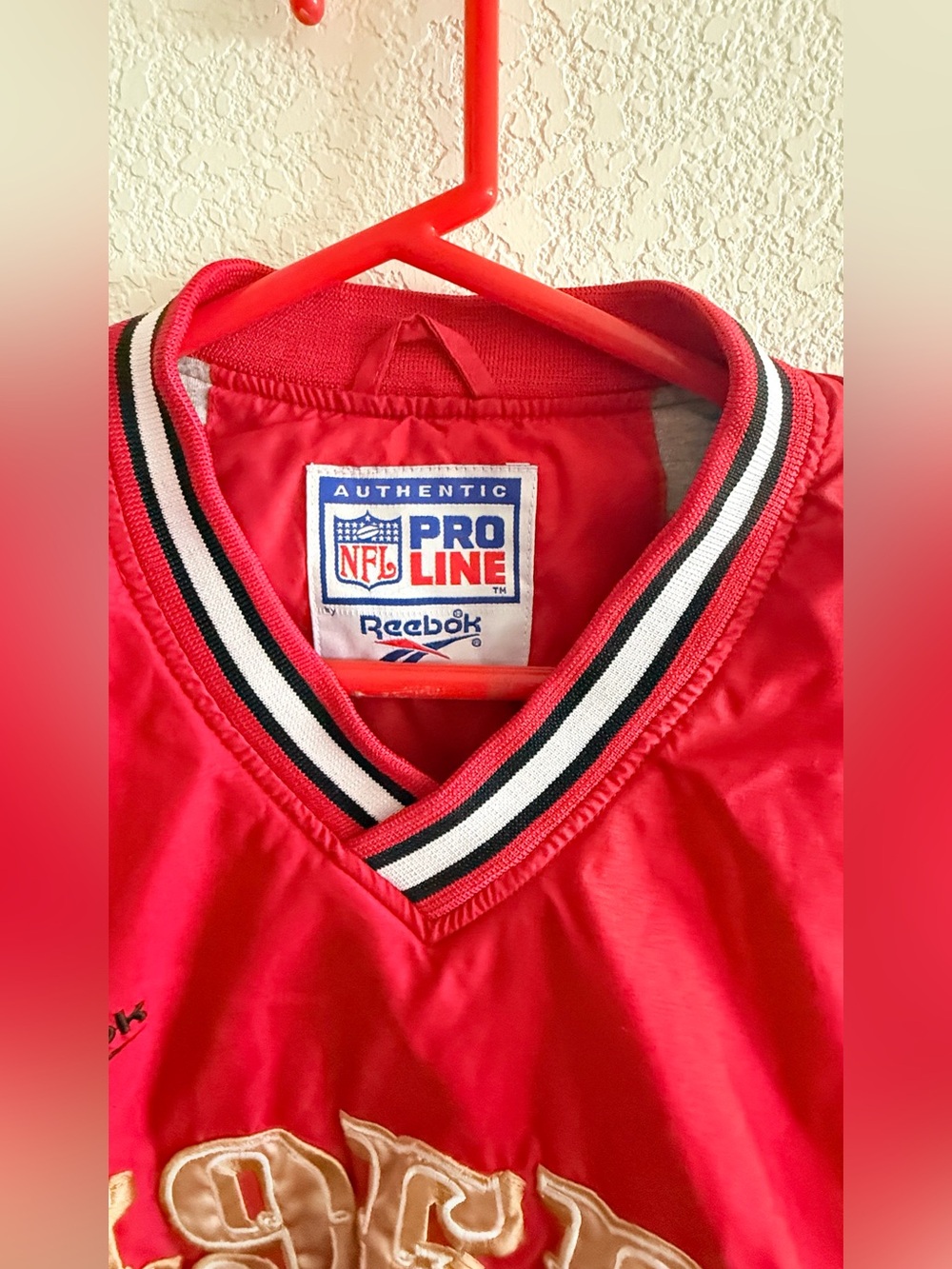 Reebok NFL Pro Line San Francisco 49ers Red Pullover Jacket - Picture 2 of 7